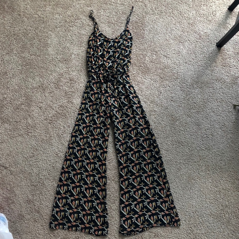 Dolan Floral Wide Leg Jumpsuit - Black